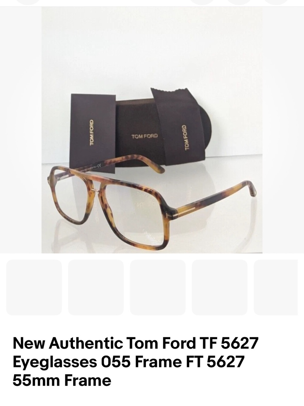 Tom Ford Tortoiseshell Brown/Amber Acetate Eyeglass Frames